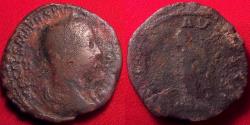 Ancient Coins - SEVERUS ALEXANDER AE sestertius. ANNONA AVGVSTI, Annona standing, holding anchor & grain ears over modius.