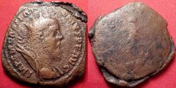 Ancient Coins - POSTUMUS AE radiate double sestertius. Victoria advancing right. Interesting 'scrap' flan