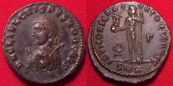 Ancient Coins - CRISPUS CAESAR AE3. Cyzicus. Jupiter standing, holding Victory on globe