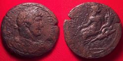 Ancient Coins - HADRIAN AE 33mm drachm. Nilus reclining, crocodile below. 133-134 AD.