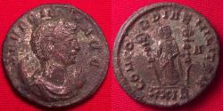 Ancient Coins - SEVERINA AE silvered antoninianus. CONCORDIAE MILITUM, Rome mint.