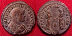 Ancient Coins - MAXIMIANUS AE half-follis. Alexandria mint. Providentia & Quies standing. Abdication issue, scarce denomination.