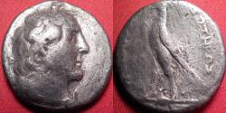 Ancient Coins - PTOLEMY II PHILADELPHOS AR silver tetradrachm. Undertain Phoenician mint. Eagle on thunderbolt.