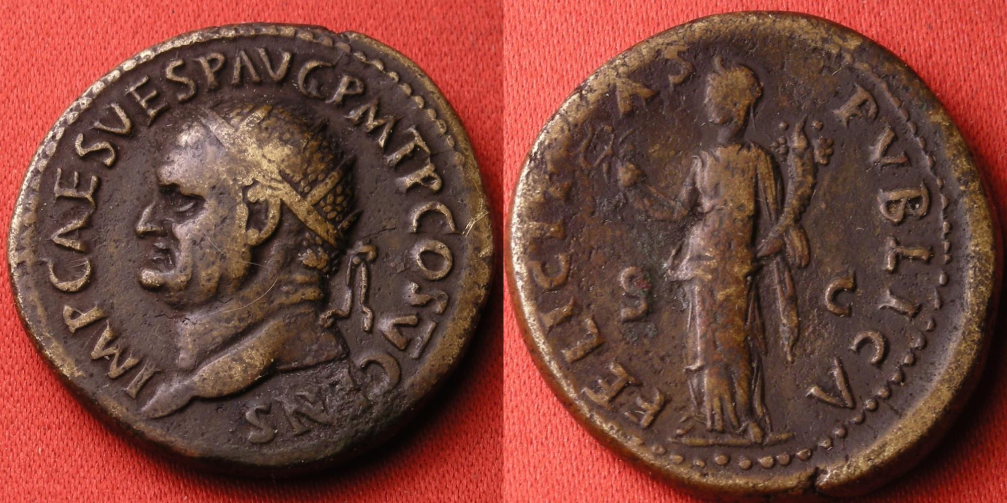 Dupondius - Vespasian (FIDES PVBLICA S C; Fides) - Roman Empire