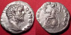 Ancient Coins - CLODIUS ALBINUS AR silver denarius. ROMAE AETERNAE, Roma seated left.