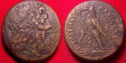 Ancient Coins - PTOLEMY III EUERGETES 34mm triobol. Eagle standing, Chi-Ro between legs.