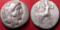 Ancient Coins - ALEXANDER III THE GREAT AR silver tetradrachm. Herakles / Zeus with legs uncrossed