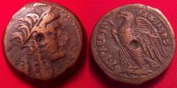 Ancient Coins - PTOLEMY V EPIPHANOS AE middle bronze. 204-180 BC. Wreathed Isis / Eagle on thunderbolt