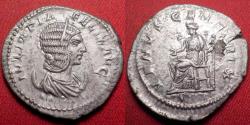 Ancient Coins - JULIA DOMNA AR silver antoninianus. Venus seated, holding branch & scepter