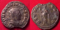 Ancient Coins - VALERIAN I AR silver antoninianus. SECVRIT PERPET, Securitas standing, leaning on column