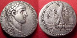 Ancient Coins - NERO AR silver tetradrachm. 60-61 AD. Eagle on thunderbolt. Attractive