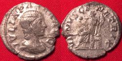 Ancient Coins - JULIA PAULA AR silver denarius. Venus seated, holding apple
