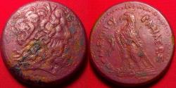 Ancient Coins - PTOLEMY III EUERGETES AE large drachm. 42mm. Eagle on thunderbolt, Chi-Rho below