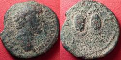 Ancient Coins - ANTONINUS PIUS AE as. Rome, 143 AD. Two ancilia (oval shields) side by side. Very scarce.