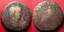 Ancient Coins - GETA AUGUSTUS AE sestertius. Rome, 210-211 AD. Fortuna seated left.