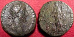 Ancient Coins - COMMODUS AE as. 183 AD. Fortuna standing, holding rudder on globe, and cornucopia.