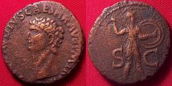 Ancient Coins - CLAUDIUS AE as. Minerva advancing right, holding spear & shield.