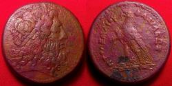 Ancient Coins - PTOLEMY III EUERGETES AE large drachm. 68.7 grams. Eagle on thunderbolt, Chi-Rho below