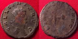 Ancient Coins - GALLIENUS AE antoninianus. DIANAE CONS AVG, Stag walking left.