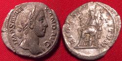 Ancient Coins - SEVERUS ALEXANDER AR silver denarius. FIDES MILITUM, Fides seated left.