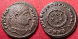 Ancient Coins - CONSTANTINE I THE GREAT AE3, struck at Heraclea. Vows in wreath, legend surrounding.