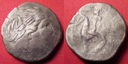 Ancient Coins - PHILIP II AR silver tetradrachm. Celtic imitation, 2nd century BC. Zeus / Horseman