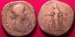 Ancient Coins - LUCILLA AE sestertius. PIETAS standing, altar beside