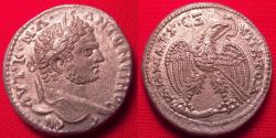 Ancient Coins - CARACALLA AR silver tetradrachm. Eagle on animal leg, 215-217 AD.