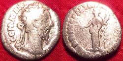 Ancient Coins - COMMODUS AR silver denarius. HILAR AVG, Hilaritas standing.