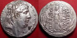 Ancient Coins - ANTIOCHOS VII EUERGETES SIDETES AR silver tetradrachm. Cappadocia, 104-102 BC. Athena standing.