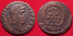 Ancient Coins - CONSTANTIUS II AE3. Alexandria. Vows in wreath. Scarce.