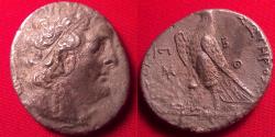Ancient Coins - PTOLEMY III EUERGETES AR silver tetradrachm. Joppa, 246-245 BC. Eagle on thunderbolt.