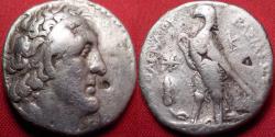 Ancient Coins - PTOLEMY II PHILADELPHOS AR silver tetradrachm. Tyre, regnal year 20 (266-265 BC). Eagle on thunderbolt