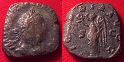 Ancient Coins - VALERIAN I AE sestertius. Victory standing left, holding wreath & palm branch