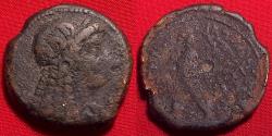 Ancient Coins - PTOLEMY V EPIPHANOS AE middle bronze. 204-180 BC. Wreathed Isis / Eagle on thunderbolt