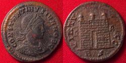 Ancient Coins - CONSTANTINE II CAESAR AE3. City gates of Rome, three turrets. Rome mint.