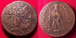 Ancient Coins - PTOLEMY III EUERGETES 34mm triobol. Eagle standing, Chi-Ro between legs.