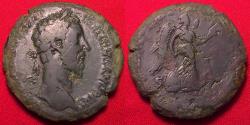 Ancient Coins - COMMODUS AE sestertius. Victory advancing, holding trophy. 183 AD.