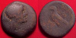 Ancient Coins - CLEOPATRA VII PHILOPATOR, Queen & Pharaoh of Egypt, AE 80 drachmae. Eagle on thunderbolt.
