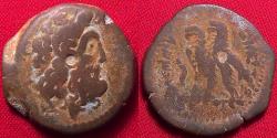 Ancient Coins - PTOLEMY IX & PTOLEMY X AE '40 drachms' (obol). Two eagles. 113-81 BC