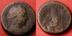 Ancient Coins - TREBONIANUS GALLUS AE 'as'. Samaria, Caesarea Maritima, Latin legends. Zeus seated on throne, eagle at his feet.