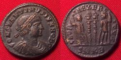 Ancient Coins - CONSTANTINE II CAESAR AE3 follis. Cyzicus mint. Soldiers & standards.