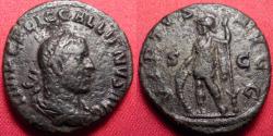 Ancient Coins - GALLIENUS AE as. Rome, 253-254 AD. VIRTVS AVGG, Virtus standing.