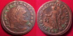 Ancient Coins - MAXIMIANUS AE large follis. Aquileia, 301 AD. Moneta standing, holding scales.