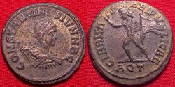 Ancient Coins - CONSTANTINE II CAESAR silvered AE3. CLARITAS REIPUBLICAE, Sol standing.