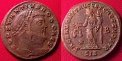 Ancient Coins - CONSTANTIUS I CHLORUS AE large follis. SACRA MONETA, Siscia mint.