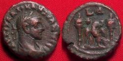 Ancient Coins - DIOCLETIAN AE tetradrachm. Alexandria. Eagle standing left, military standard on each side