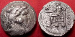 Ancient Coins - ALEXANDER III THE GREAT AR silver tetradrachm. Ake or Tyre under Azemilkos, 320-319 BC. Herakles / Zeus enthroned