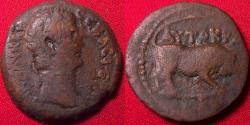 Ancient Coins - CLAUDIUS AE obol. Alexandria. Bull butting right. Very scarce.