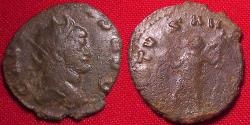 Ancient Coins - GALLIENUS AE silvered antoninianus. Virtus standing, holding spear & shield